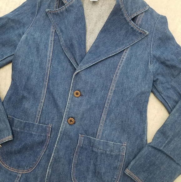 VTG 70's Wrangler Cotton Blue Denim Jacket - Picture 3 of 10